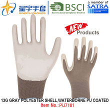 13G Grady Полиэстер Shell Водонепроницаемые PU с покрытием Перчатки (PU7101) с CE, En388, En420 Work Gloves